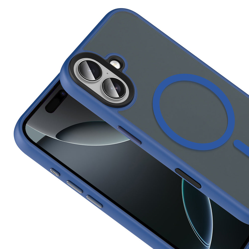 Apple iPhone 17 Case Matte Back Surface Wireless Charging Feature Zore Flet M-safe Cover Desert Titanium