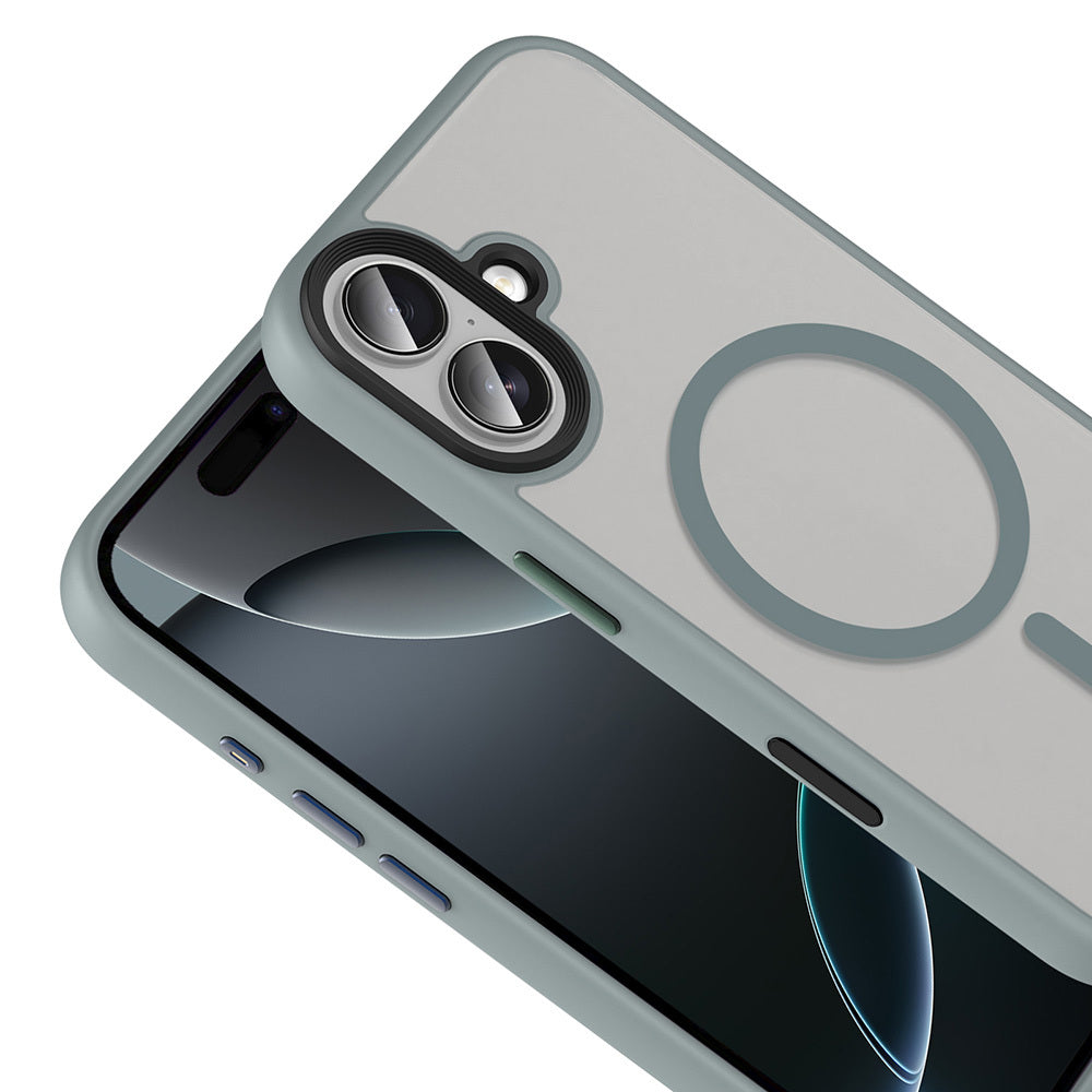 Apple iPhone 17 Case Matte Back Surface Wireless Charging Feature Zore Flet M-safe Cover Gray