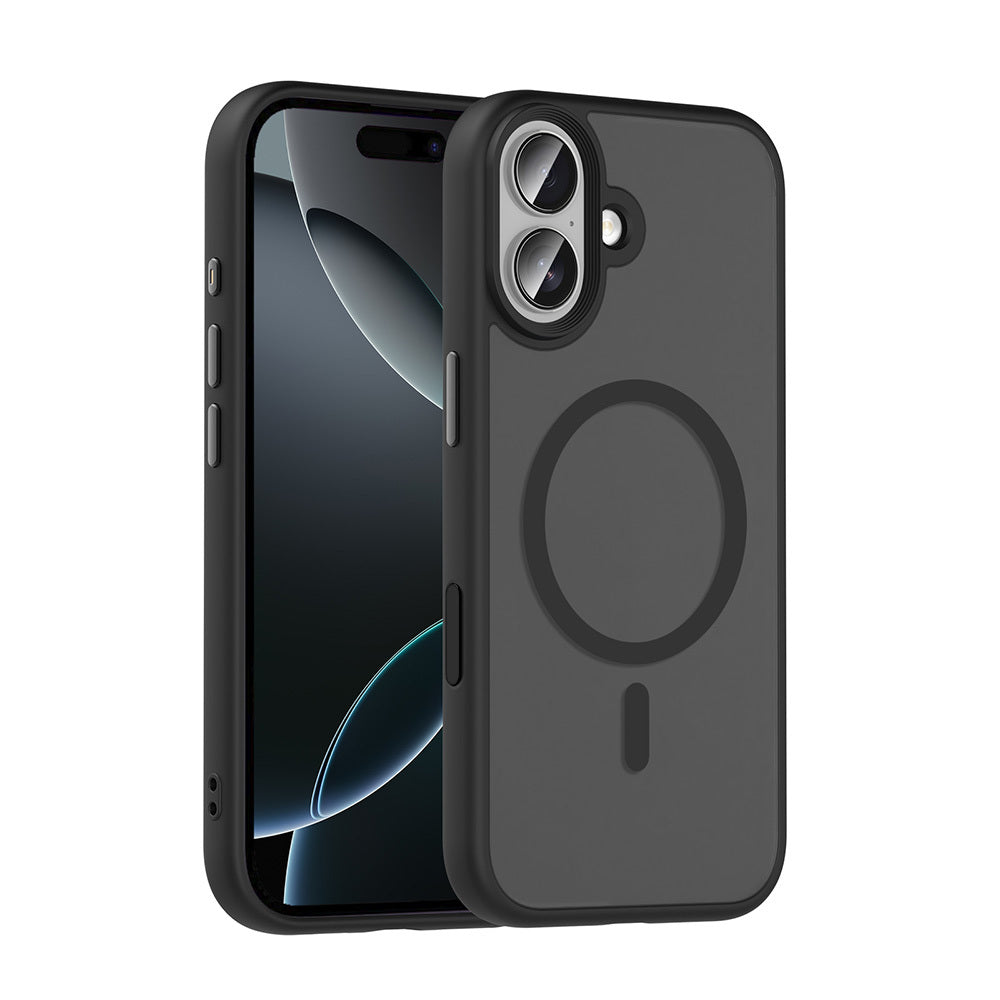 Apple iPhone 17 Case Matte Back Surface Wireless Charging Feature Zore Flet M-safe Cover Black