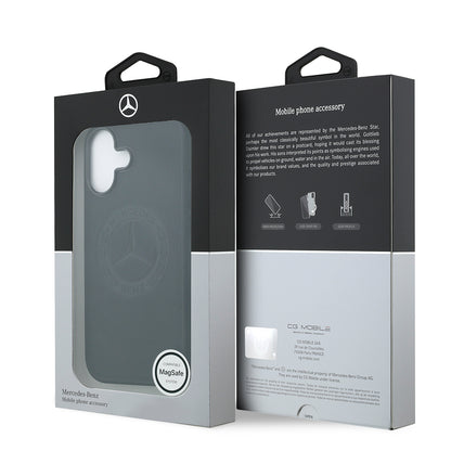Apple iPhone 17 Kılıf Mercedes Benz Orjinal Lisanslı M-safe Şarj Özellikli Hakiki Deri Nostaljik Yıldız Dizayn Kapak Siyah