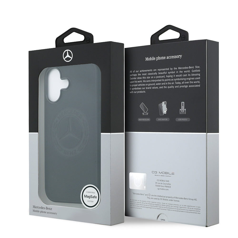 Apple iPhone 17 Kılıf Mercedes Benz Orjinal Lisanslı M-safe Şarj Özellikli Hakiki Deri Nostaljik Yıldız Dizayn Kapak Siyah
