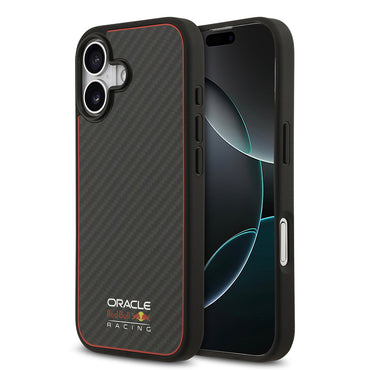 Apple iPhone 17 Kılıf Redbull Orjinal Lisanslı M-safe Şarj Özellikli Karbon Fiber Parlayan Logolu Kevlar Kapak