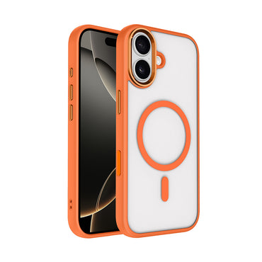 Apple iPhone 17 Kılıf Wireless Şarj Özellikli Zore Krom M-safe Silikon Kapak Gri