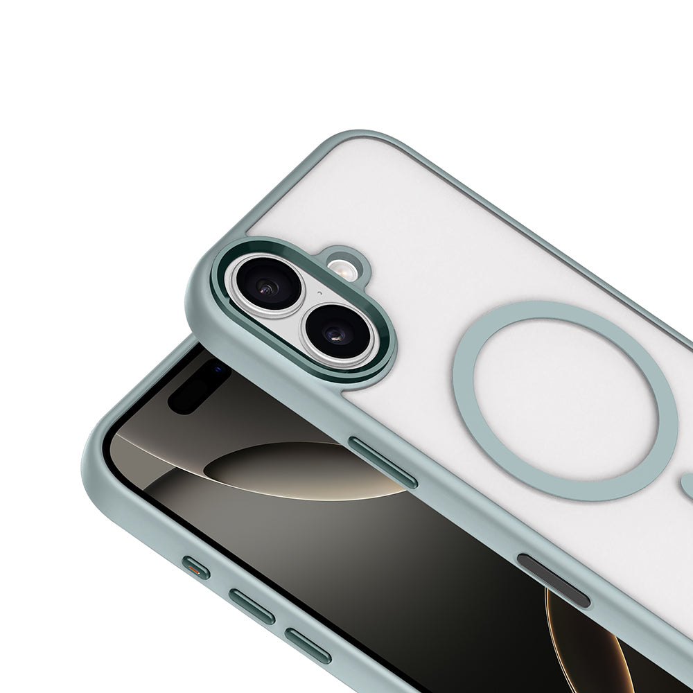 Apple iPhone 17 Wireless Charging Case Zore Chrome M-safe Silicone Cover Gray