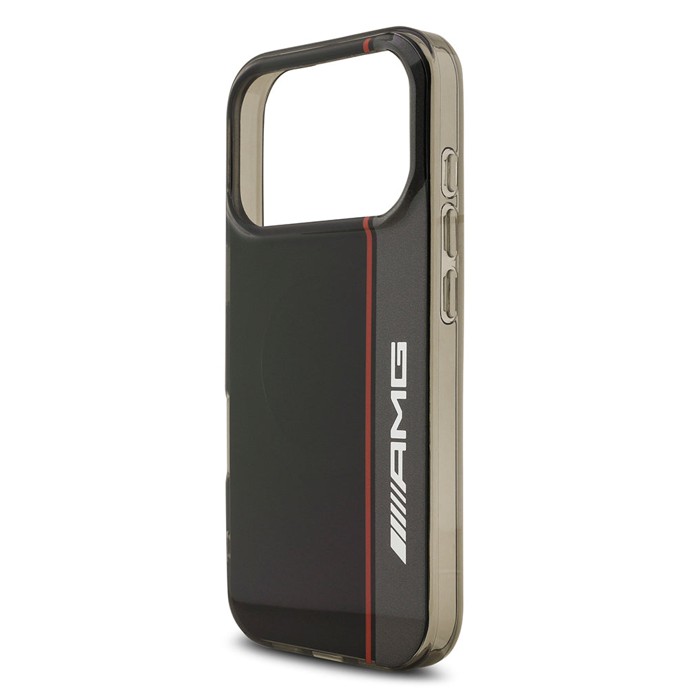 Apple iPhone 17 Pro Kılıf AMG Orjinal Lisanslı M-safe Şarj Özellikli IML Baskı Logolu Çift Katmanlı Bow Lines Kapak Siyah