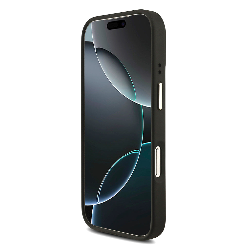 Apple iPhone 17 Pro Kılıf Guess Orjinal Lisanslı 4G Büyük Metal Logolu Kalın Askılı Kapak Siyah