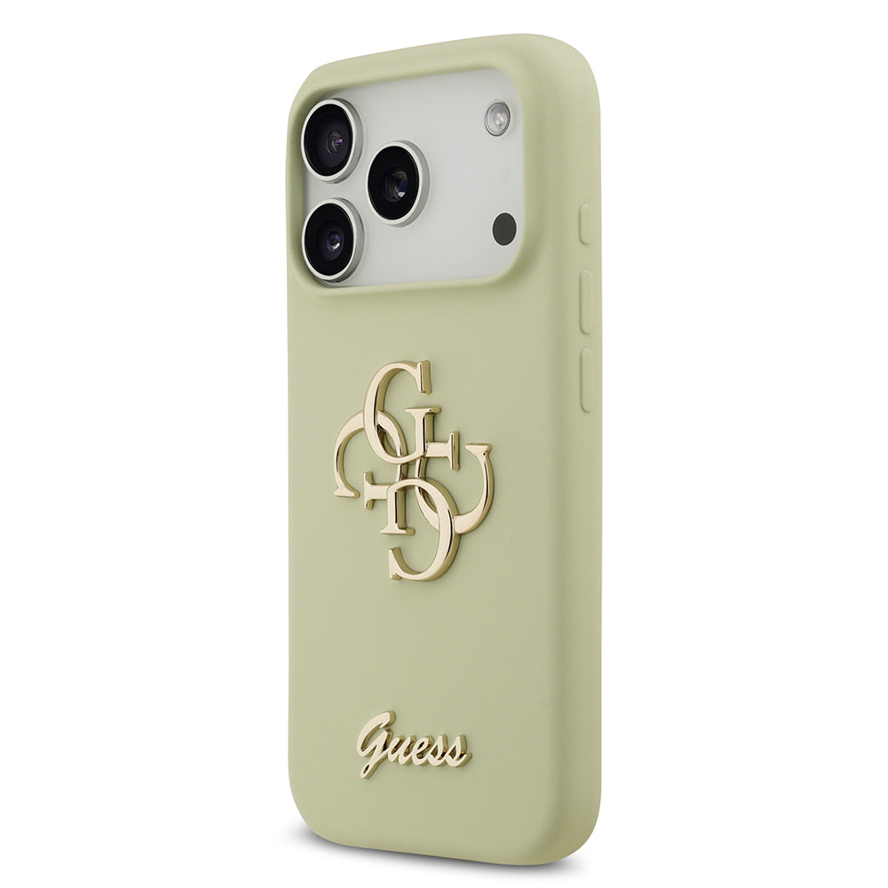 Apple iPhone 17 Pro Kılıf Guess Orjinal Lisanslı Grained Yazı Logolu Kapak Siyah
