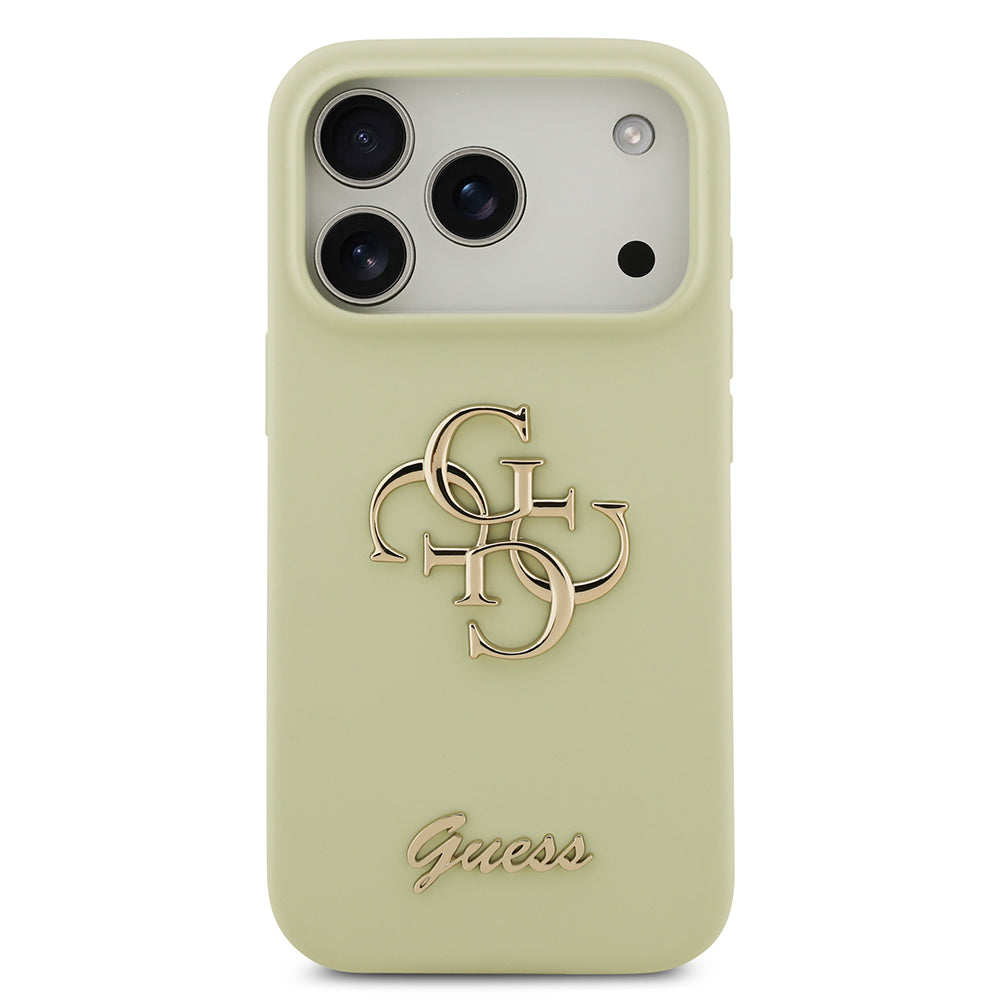 Apple iPhone 17 Pro Kılıf Guess Orjinal Lisanslı Grained Yazı Logolu Kapak Siyah