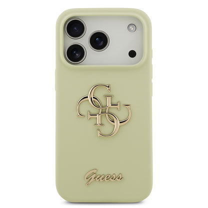 Apple iPhone 17 Pro Kılıf Guess Orjinal Lisanslı Grained Yazı Logolu Kapak Siyah