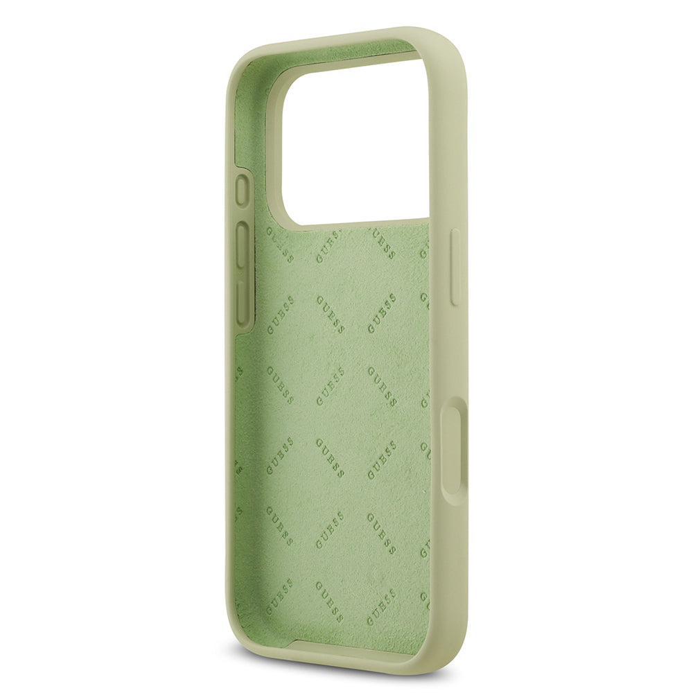 Apple iPhone 17 Pro Kılıf Guess Orjinal Lisanslı Grained Yazı Logolu Kapak Siyah
