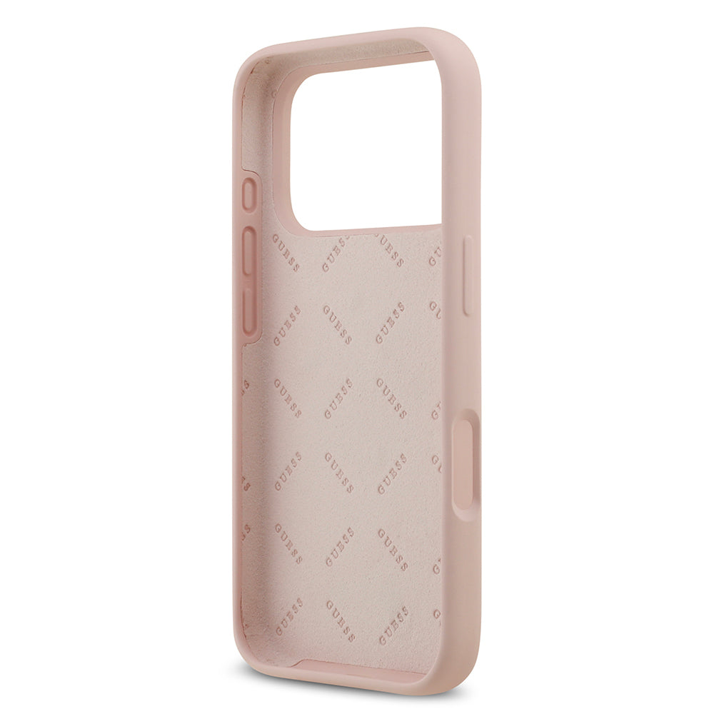 Apple iPhone 17 Pro Kılıf Guess Orjinal Lisanslı Grained Yazı Logolu Kapak Siyah