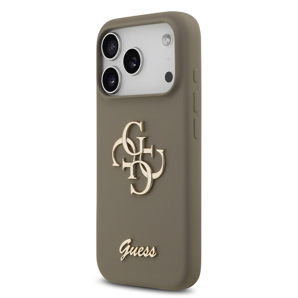 Apple iPhone 17 Pro Kılıf Guess Orjinal Lisanslı Grained Yazı Logolu Kapak Siyah