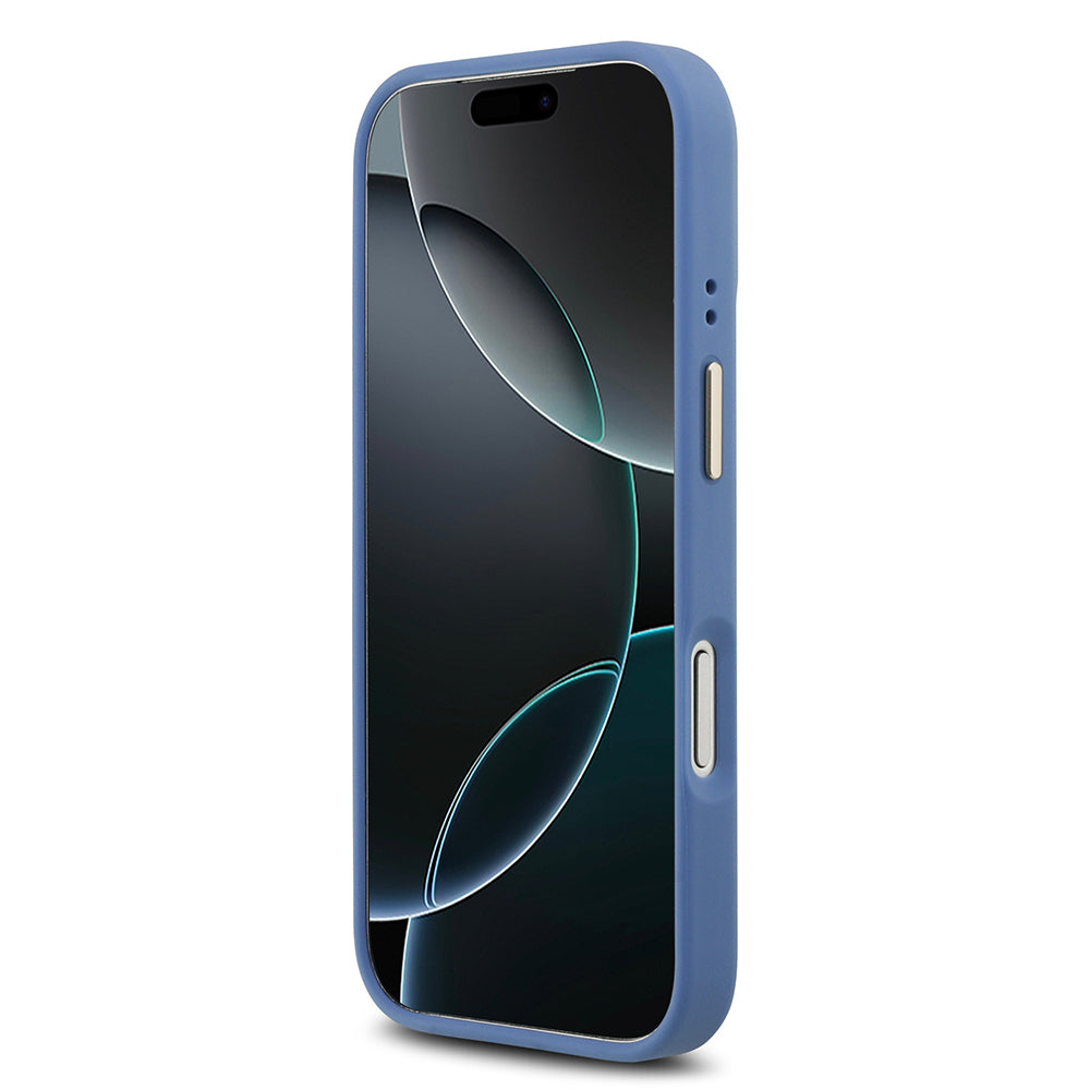 Apple iPhone 17 Pro Kılıf Guess Orjinal Lisanslı M-safe Şarj Özellikli Gold Metal Kamera Çerçeveli PU Deri 4G Desenli Yazı Logolu Kapak Pembe