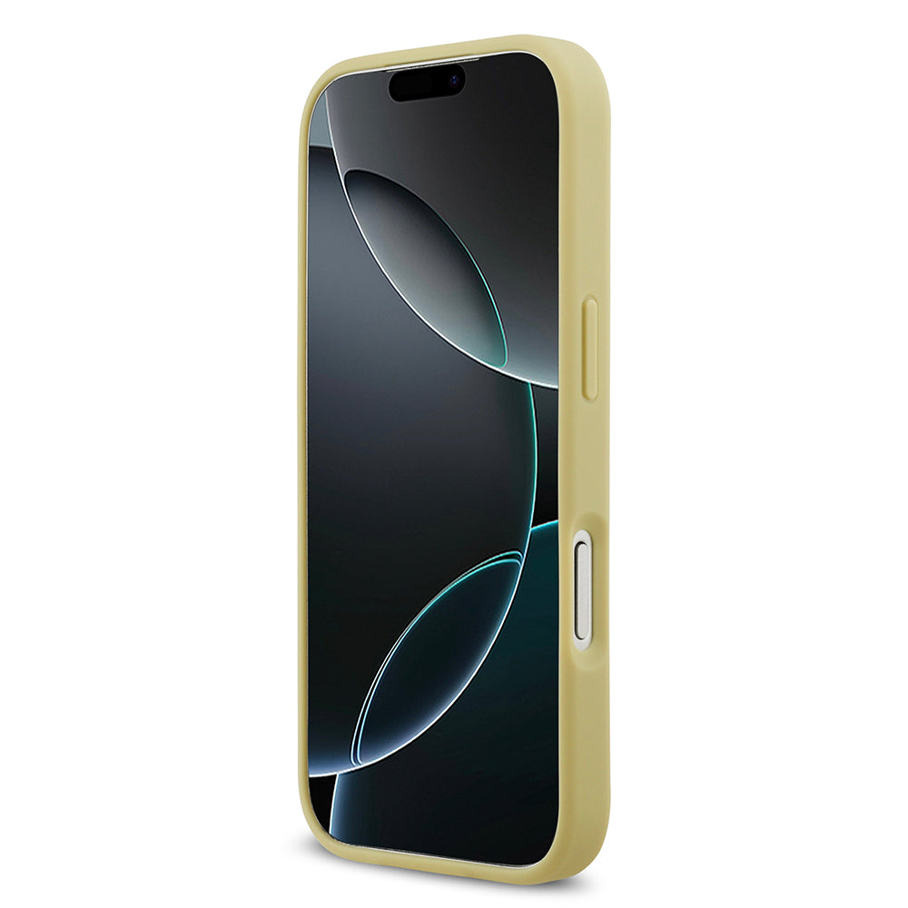 Apple iPhone 17 Pro Kılıf Guess Orjinal Lisanslı Taşlı Arka Yüzey Üçgen Logolu Kapak Siyah