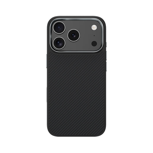 Apple iPhone 17 Pro Kılıf Karbon Fiber M-safe Şarj Özellikli Benks Hybrid ArmorPro 600D Kevlar Kapak Siyah