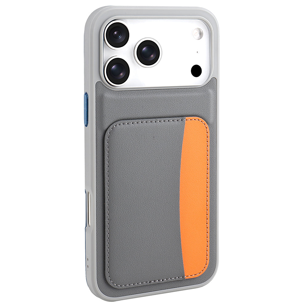 Apple iPhone 17 Pro Kılıf Kartlıklı Zore X-Kart Silikon Kapak Koyu Gri
