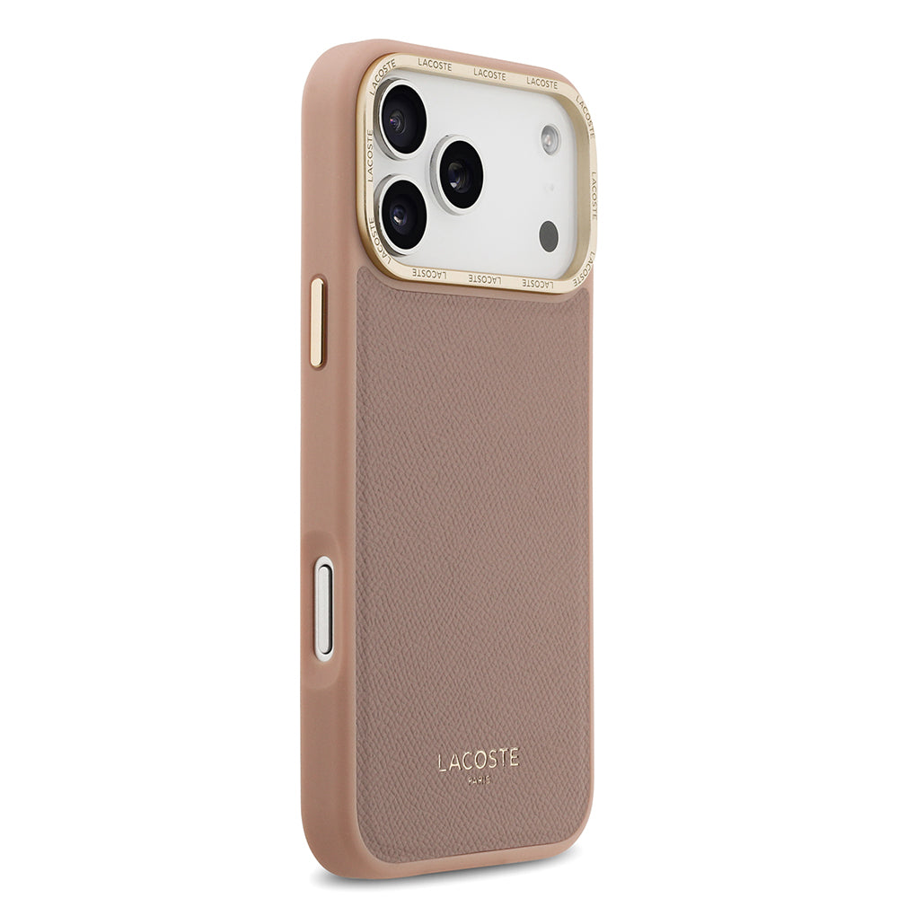 Apple iPhone 17 Pro Kılıf Lacoste Orjinal Lisanslı M-safe Şarj Özellikli Champs Elysees PU Deri Tasarımlı Kapak