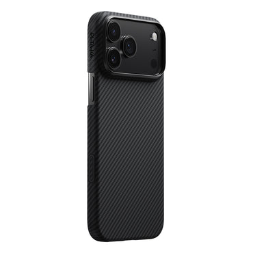 Apple iPhone 17 Pro Case M-safe Charging Feature 1500D Aramid Fiber Pitaka Ultra-Slim Classic Series Black-Grey Twill Cover Black-Grey