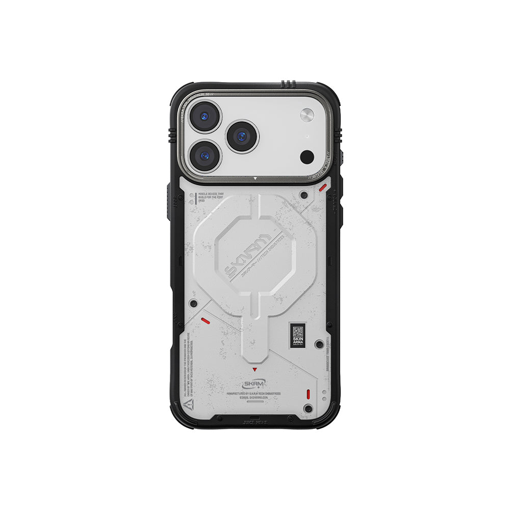 Apple iPhone 17 Pro Kılıf M-Safe Şarj Özellikli Airbag Tasarımlı Skinarma Vigor Kapak Beyaz