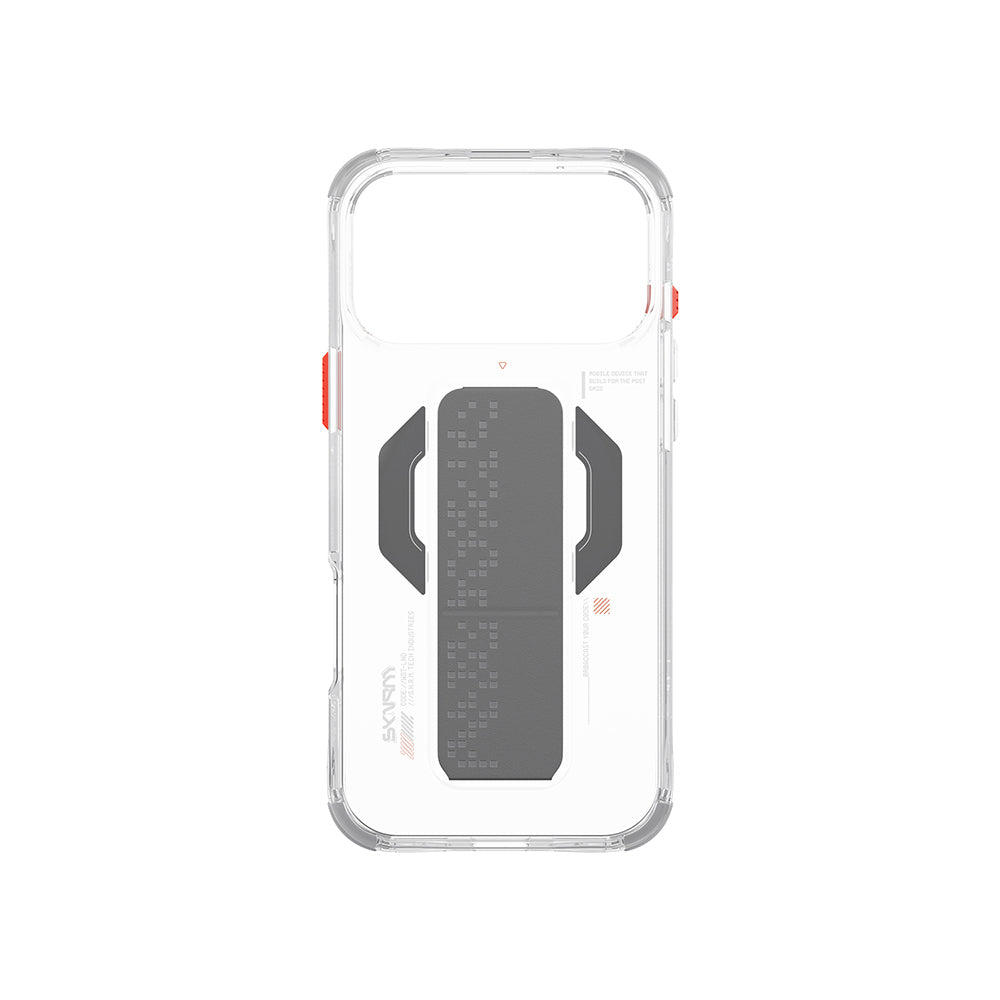 Apple iPhone 17 Pro Kılıf M-Safe Şarj Özellikli Airbag Tasarımlı Standlı Skinarma Haxa Kapak Şeffaf