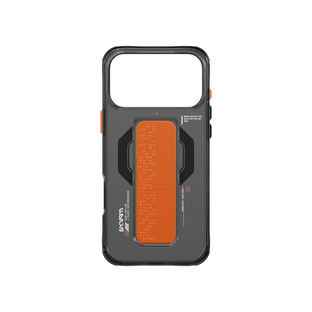 Apple iPhone 17 Pro Kılıf M-Safe Şarj Özellikli Airbag Tasarımlı Standlı Skinarma Haxa Kapak Şeffaf