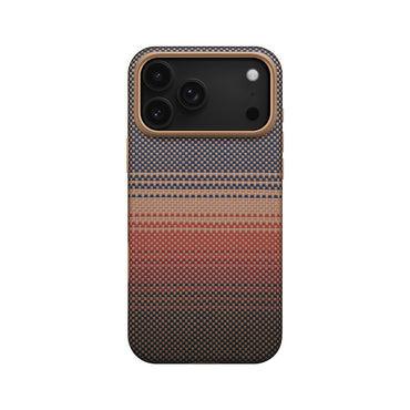 Apple iPhone 17 Pro Case M-safe Charging Feature Aramid Fiber Pitaka Military-Grade Sunset-Moonrise Series Cover Brown 