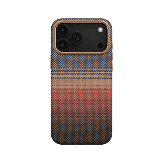 Apple iPhone 17 Pro Case M-safe Charging Feature Aramid Fiber Pitaka Military-Grade Sunset-Moonrise Series Cover Brown 