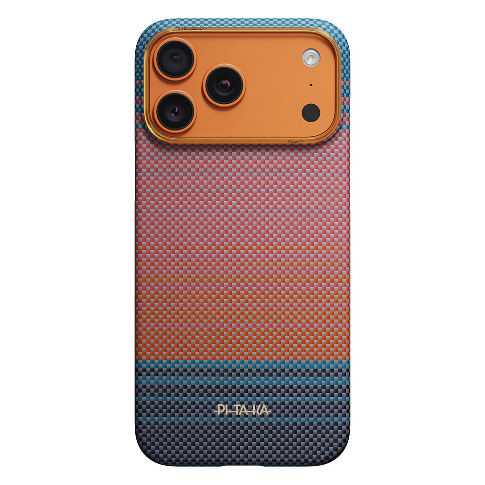 Apple iPhone 17 Pro Kılıf M-safe Şarj Özellikli Aramid Fiber Pitaka Sunset 2.0 California Dream Serisi Kapak