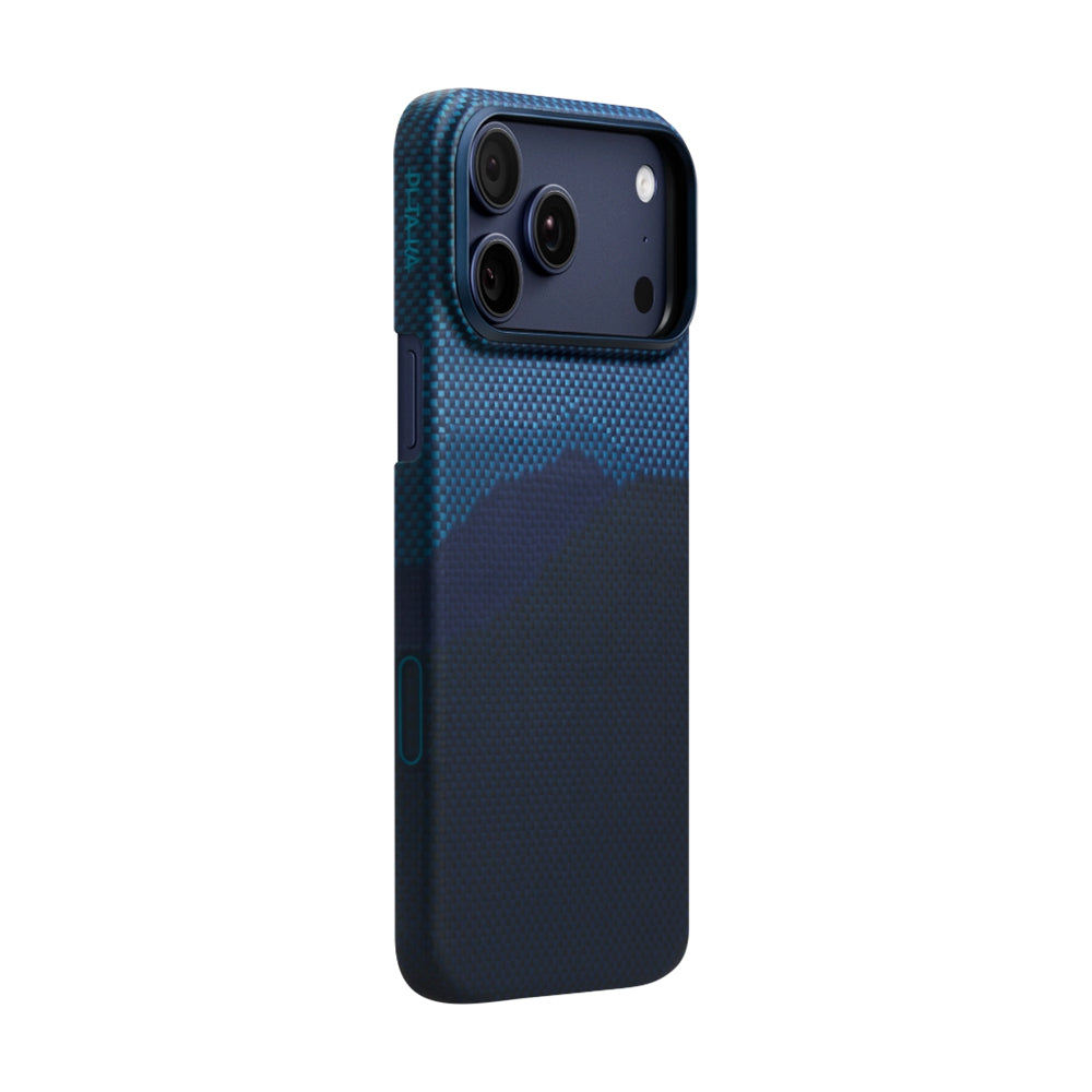 Apple iPhone 17 Pro Case M-safe Charging Feature Aramid Fiber Pitaka Tactile Woven Starpeak Series Over The Horizon Cover Blue