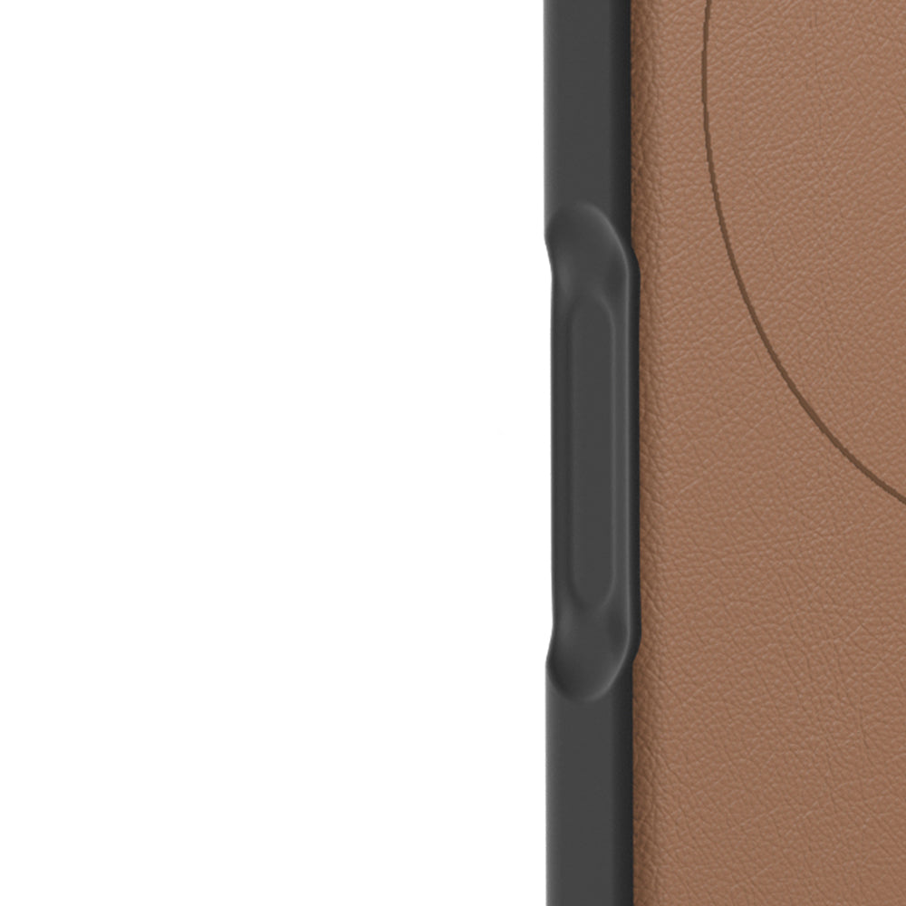 Apple iPhone 17 Pro Kılıf M-safe Şarj Özellikli Basit Mat Deri Desenli Youngkit Tech Fashion Serisi Kapak Kahverengi