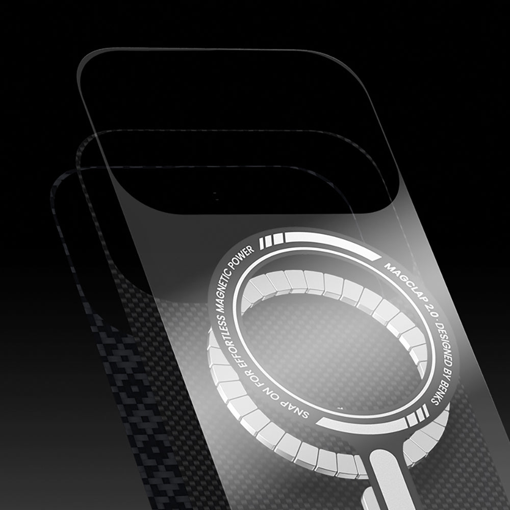 Apple iPhone 17 Pro Kılıf M-Safe Şarj Özellikli Benks ArmorAir ArmorGrid Serisi Kevlar Kapak Gold