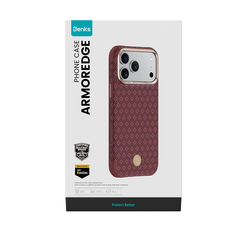 Apple iPhone 17 Pro Kılıf M-Safe Şarj Özellikli Benks ArmorPro ArmorEdge X9 Serisi Kevlar Kapak