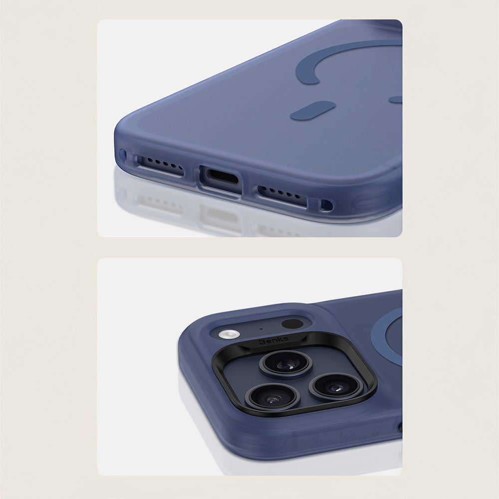 Apple iPhone 17 Pro Kılıf M-Safe Şarj Özellikli Benks C-Magnet Lucid Armor Kapak Siyah