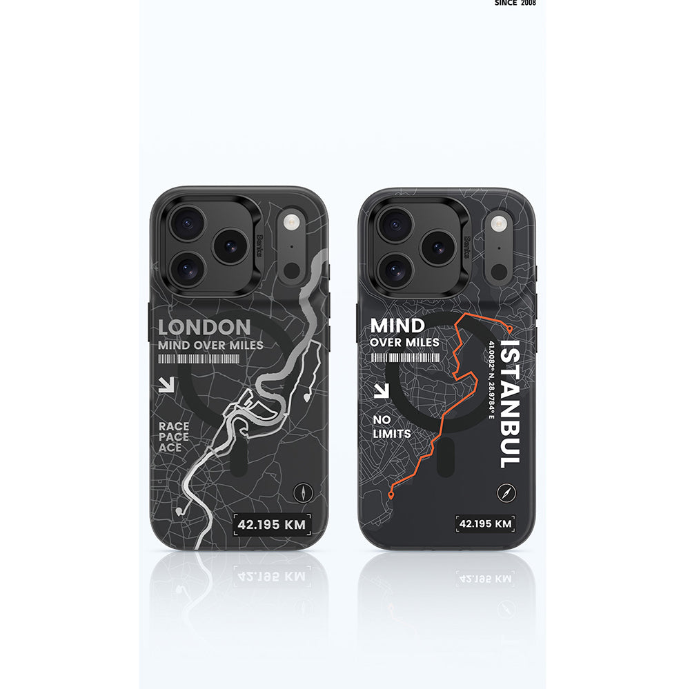 Apple iPhone 17 Pro Kılıf M-safe Şarj Özellikli Benks City Serisi Kapak Siyah-Turuncu