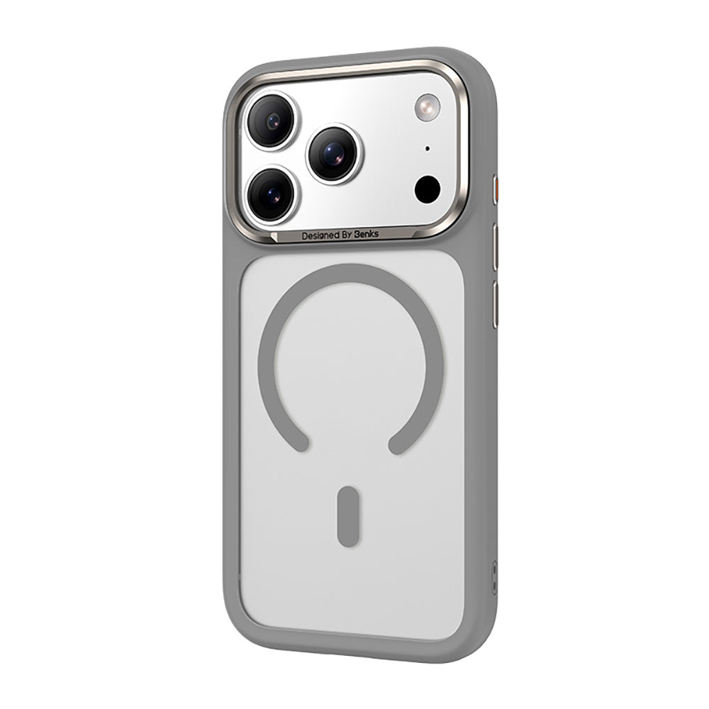 Apple iPhone 17 Pro Kılıf M-Safe Şarj Özellikli Benks Mist C-Magnet Kapak Turuncu