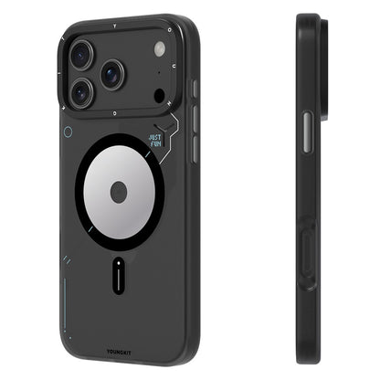 Apple iPhone 17 Pro Kılıf M-safe Şarj Özellikli Disk Desenli Youngkit Disc Battle Kapak