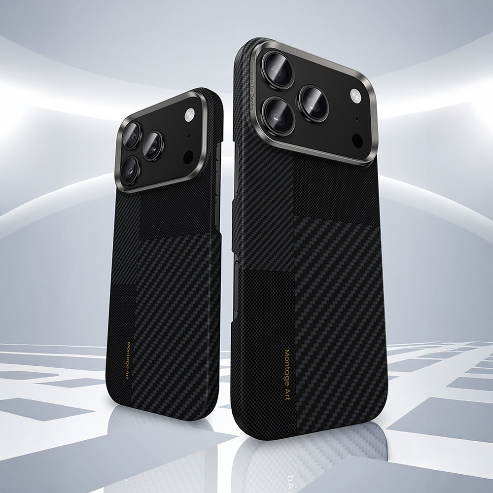 Apple iPhone 17 Pro Kılıf M-safe Şarj Özellikli Karbon Fiber Benks Montage ArmorAir Kevlar Kapak Siyah