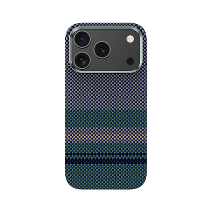 Apple iPhone 17 Pro Kılıf M-safe Şarj Özellikli Karbon Fiber Tasarımlı Benks Aurora ArmorPro Kevlar Kapak Yeşil
