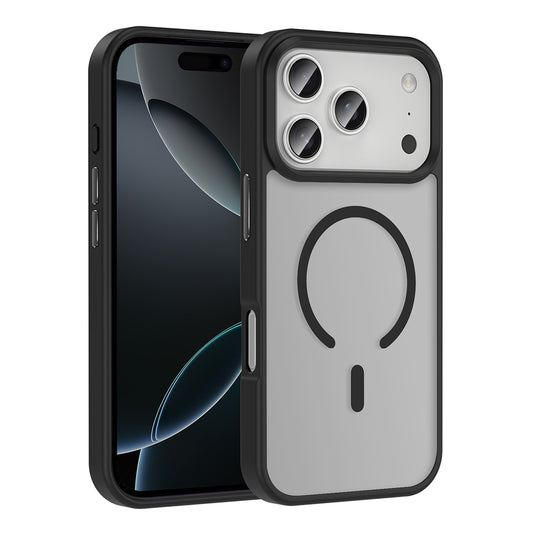 Apple iPhone 17 Pro Case M-safe Charging Feature Matte Back Surface Zore Sio Cover Black 