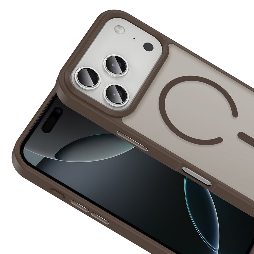 Apple iPhone 17 Pro Case M-safe Charging Feature Matte Back Surface Zore Sio Cover Gray 