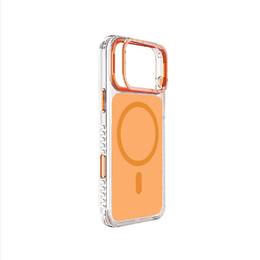 Apple iPhone 17 Pro Case with M-safe Charging, Metal Camera Frame, Airbag Design, Lenyes CK221 Hard PC Cover, Orange 