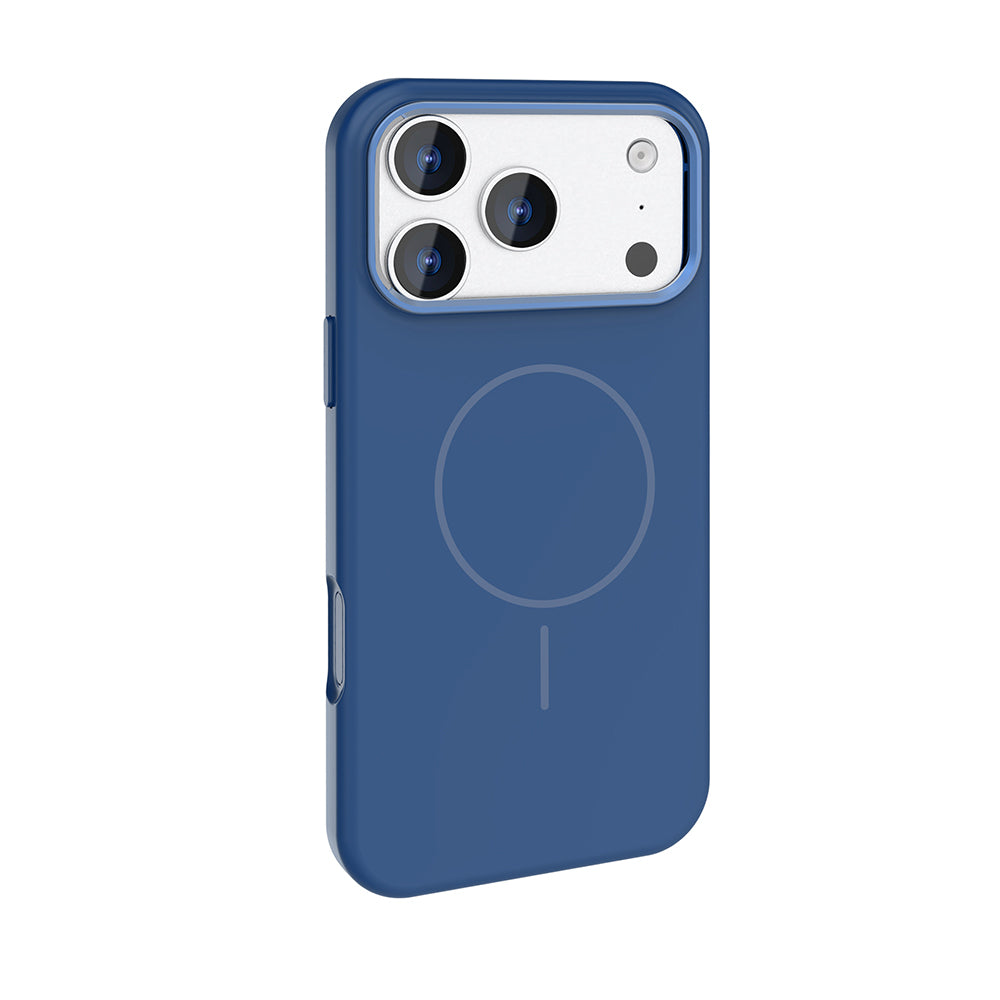 Apple iPhone 17 Pro Kılıf M-Safe Şarj Özellikli Metal Kamera Çerçeveli Zore Edi Silikon Kapak Titanyum-Gri