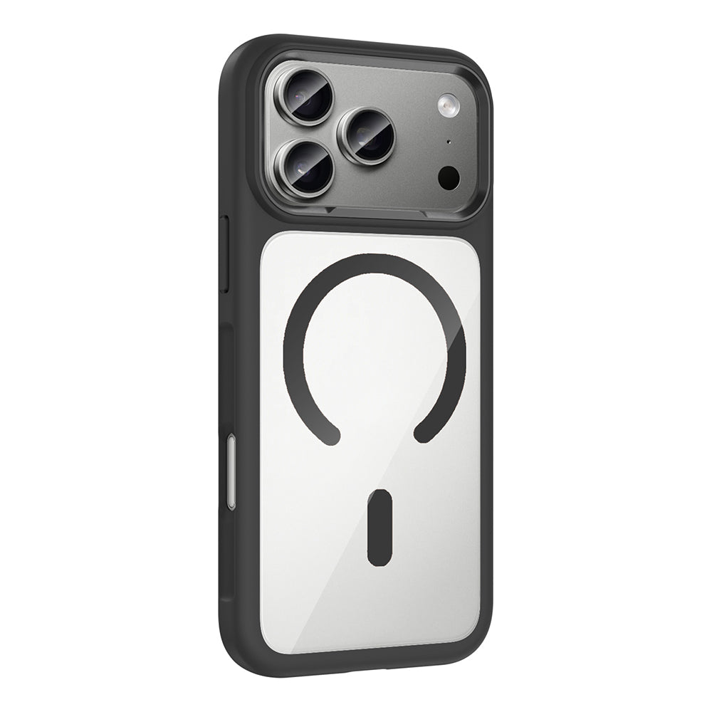 Apple iPhone 17 Pro Kılıf M-Safe Şarj Özellikli Metal Kamera Çerçeveli Zore Tiko Kapak Siyah