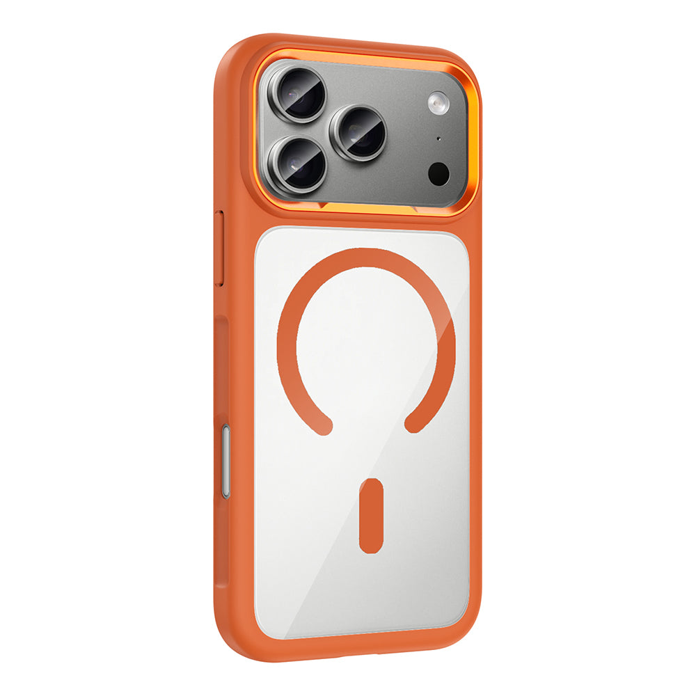 Apple iPhone 17 Pro Kılıf M-Safe Şarj Özellikli Metal Kamera Çerçeveli Zore Tiko Kapak Gri