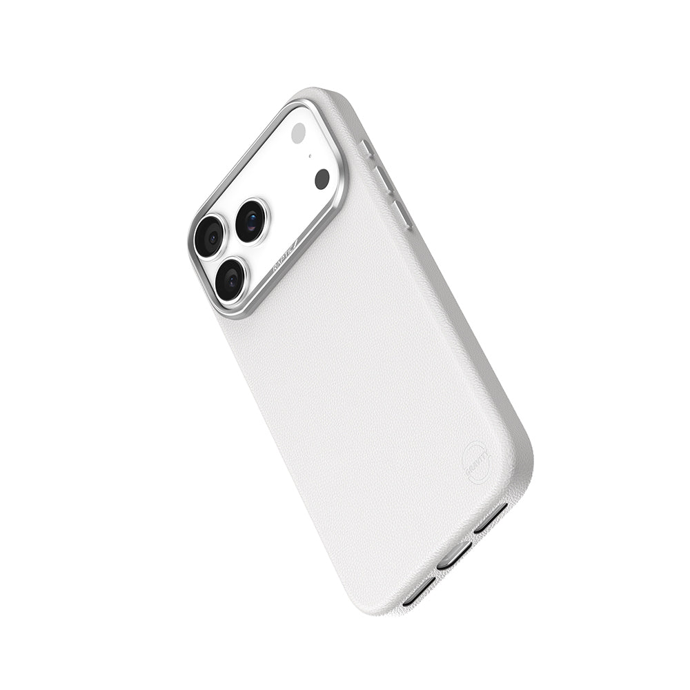 Apple iPhone 17 Pro Kılıf M-Safe Şarj Özellikli Polimerik Deri Raptic Urban Nano Kapak Beyaz