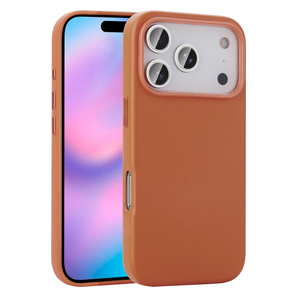 Apple iPhone 17 Pro Case M-safe Charging Feature PU Leather Look Zore Cupra Cover Orange