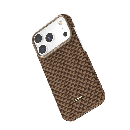 Apple iPhone 17 Pro Kılıf M-safe Şarj Özellikli Raptic Aramid Skin Origin Serisi Kapak Kahverengi