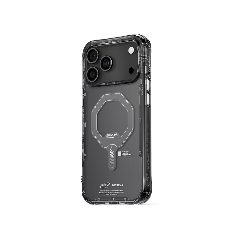 Apple iPhone 17 Pro Case M-safe Charging Feature Transparent Airbag Design Skinarma Saido Mag-Charge Cover Smoke