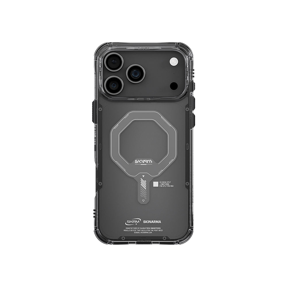 Apple iPhone 17 Pro Case M-safe Charging Feature Transparent Airbag Design Skinarma Saido Mag-Charge Cover Smoke