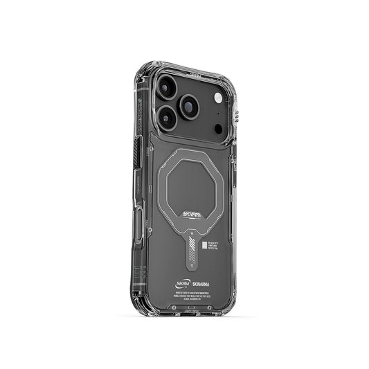 Apple iPhone 17 Pro Case M-safe Charging Feature Transparent Airbag Design Skinarma Saido Mag-Charge Cover Smoke